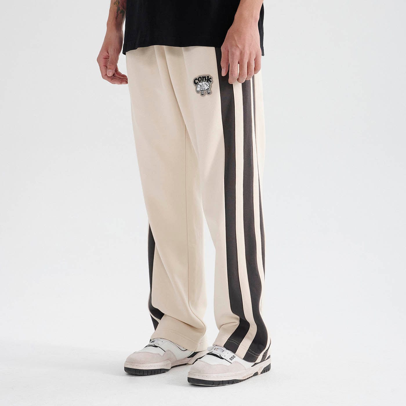 CONKLAB Coco Sheep Side Stripe Straight Pants, premium urban and streetwear designers apparel on PROJECTISR.com, CONKLAB