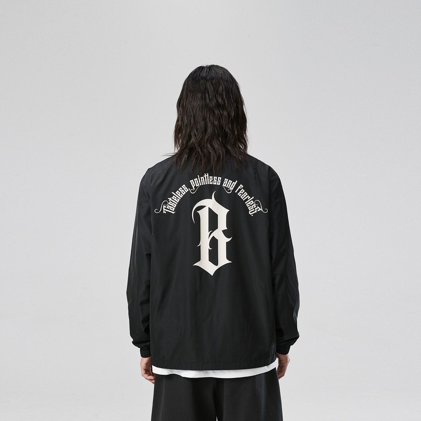 BONELESS Gothic Slogan Coach Jacket, premium urban and streetwear designers apparel on PROJECTISR.com, BONELESS