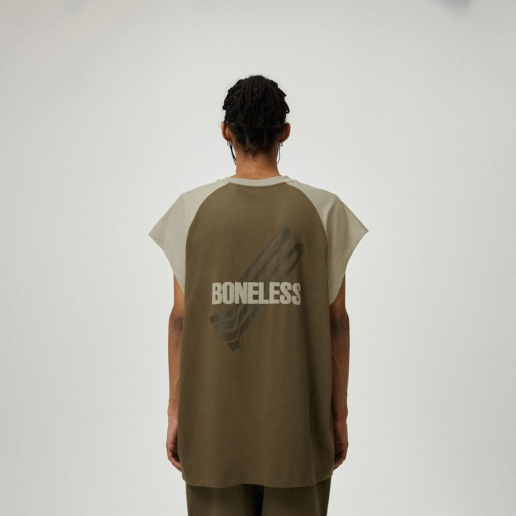 BONELESS LOGO Raglan Tank Top, premium urban and streetwear designers apparel on PROJECTISR.com, BONELESS