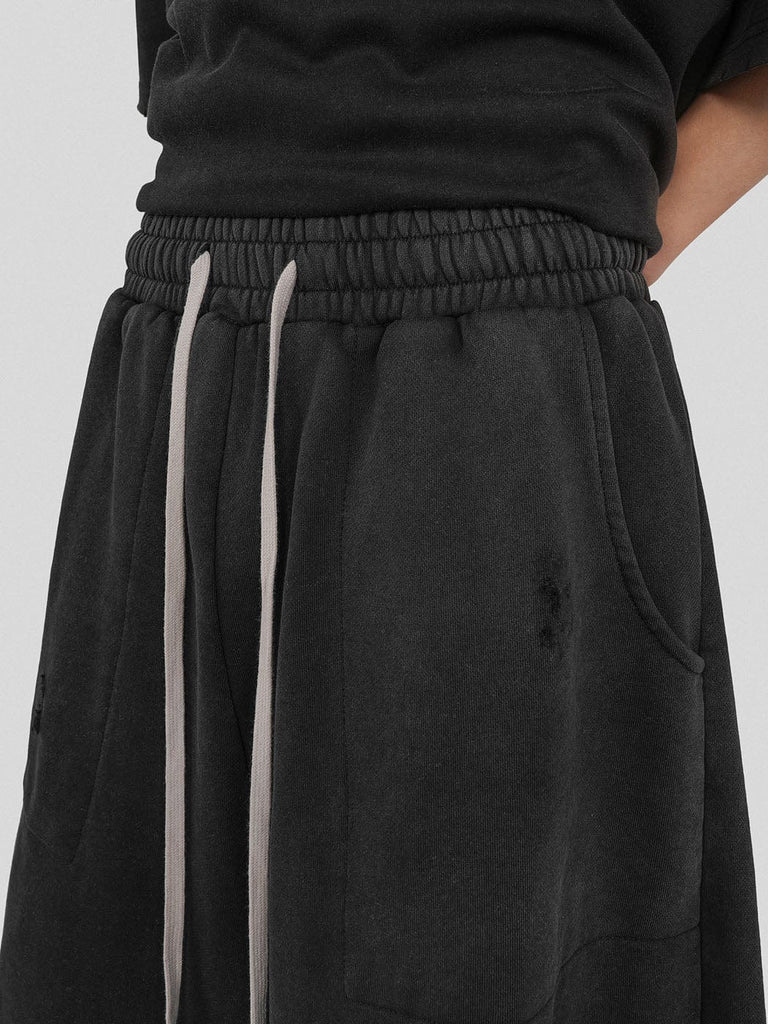 UNDERWATER Oversized Ripped Shorts Black, premium urban and streetwear designers apparel on PROJECTISR.com, UNDERWATER
