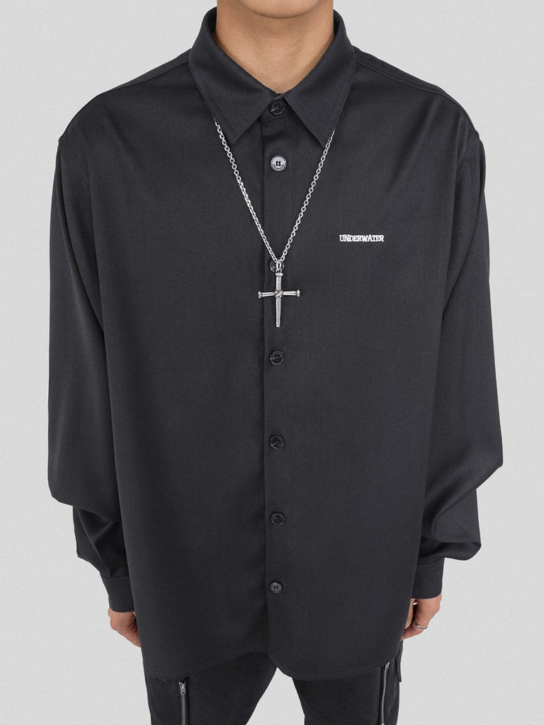 UNDERWATER LOGO Shirt Black, premium urban and streetwear designers apparel on PROJECTISR.com, UNDERWATER