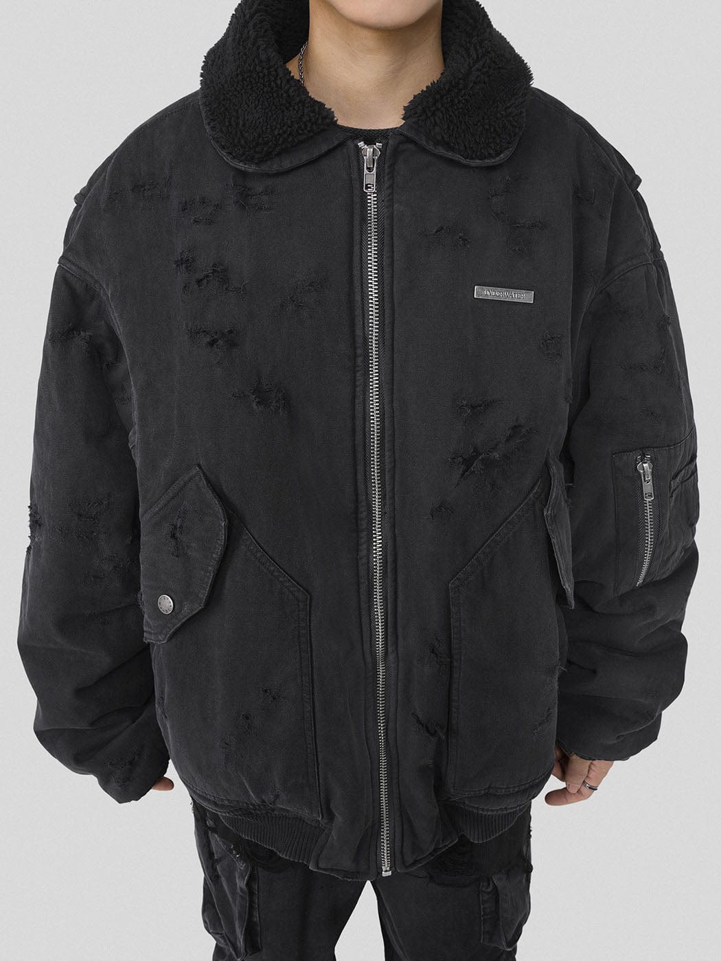 UNDERWATER Distressed B-15 Parka, premium urban and streetwear designers apparel on PROJECTISR.com, UNDERWATER