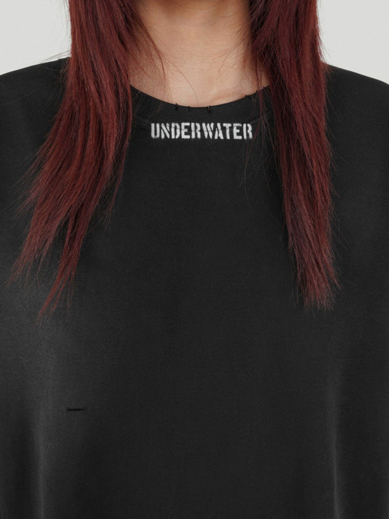 UNDERWATER Raw Edge LOGO L/S T-shirt, premium urban and streetwear designers apparel on PROJECTISR.com, UNDERWATER
