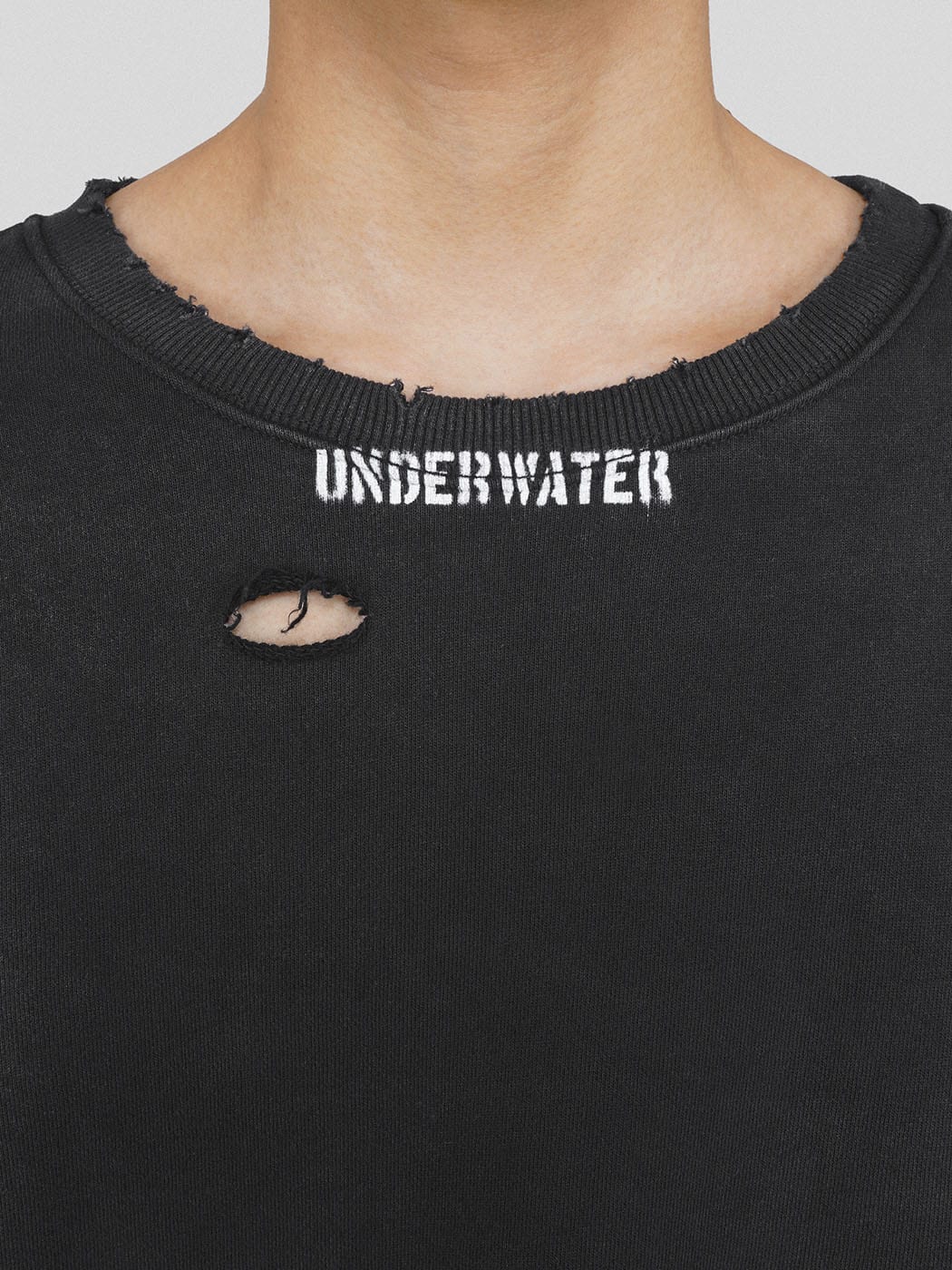 UNDERWATER Ripped LOGO Sweatshirt, premium urban and streetwear designers apparel on PROJECTISR.com, UNDERWATER