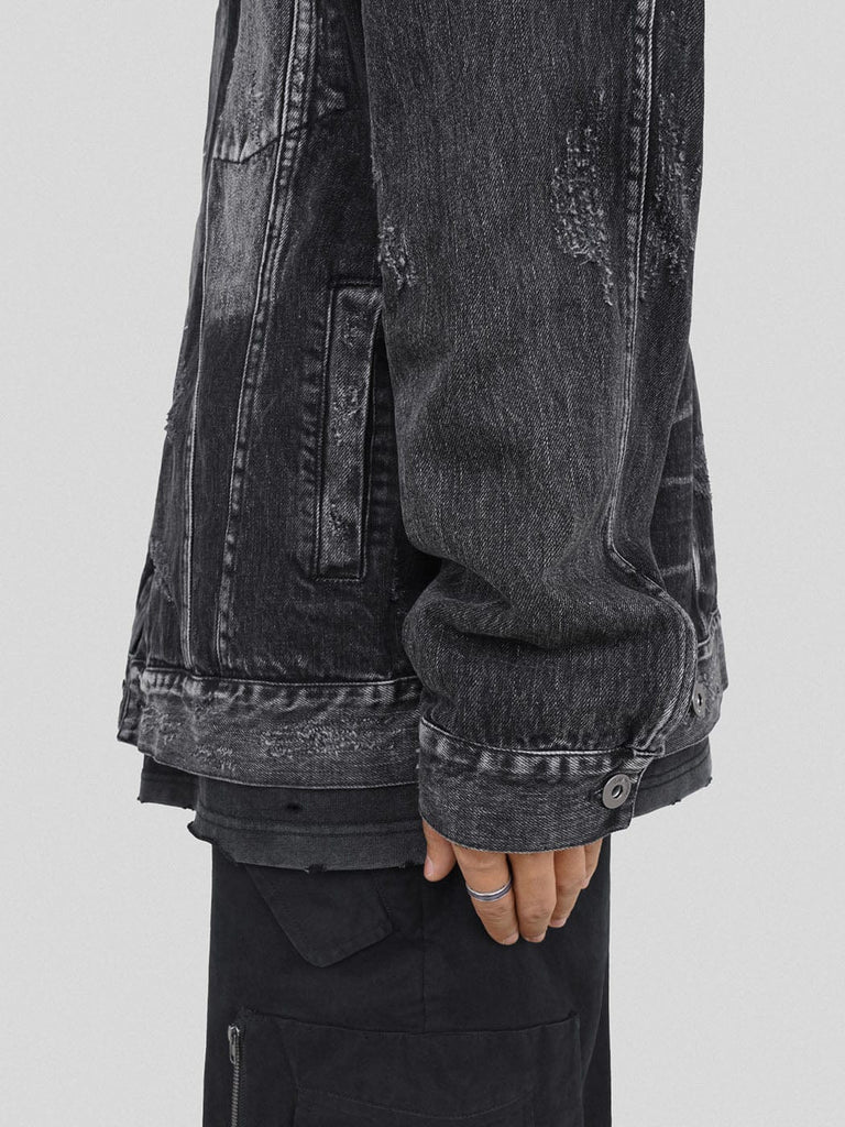 UNDERWATER Ripped Denim Jacket, premium urban and streetwear designers apparel on PROJECTISR.com, UNDERWATER