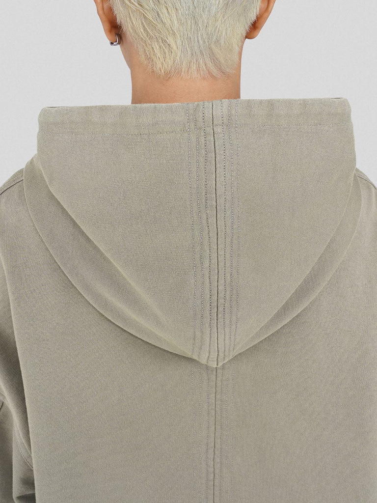 UNDERWATER Spliced Raw Edge Zip-Up Hoodie, premium urban and streetwear designers apparel on PROJECTISR.com, UNDERWATER