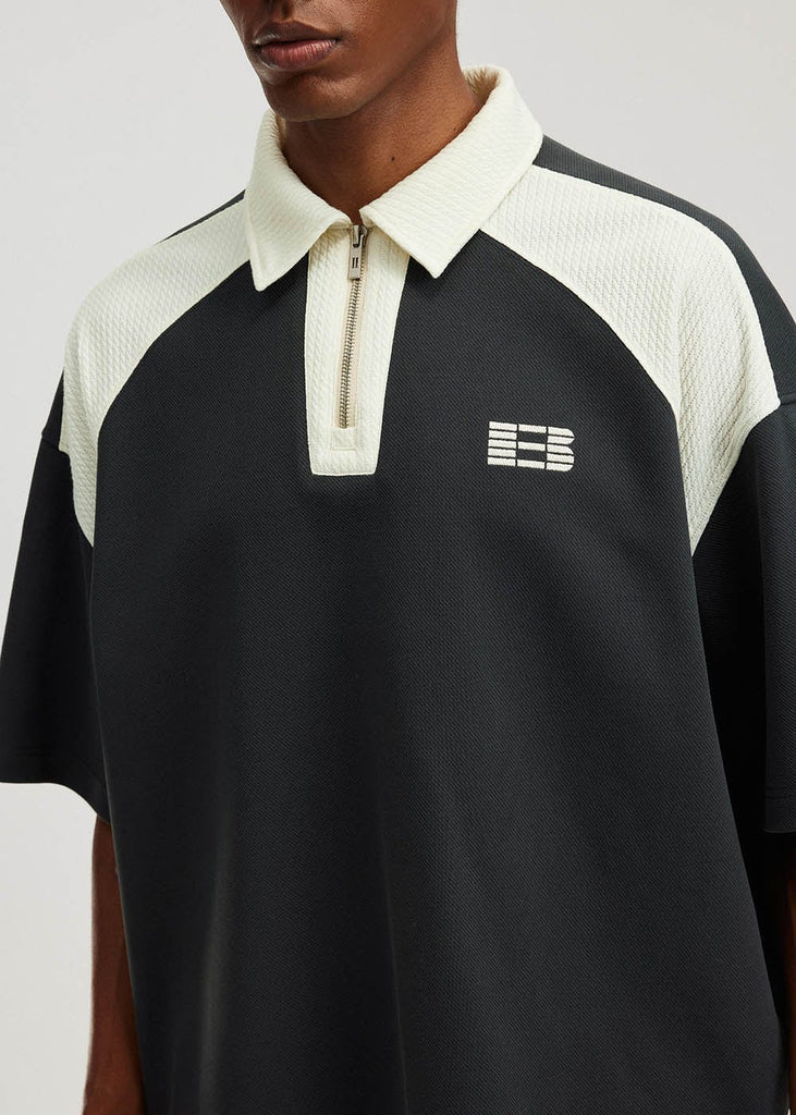 BONELESS Spliced Raglan Retro Polo Shirt, premium urban and streetwear designers apparel on PROJECTISR.com, BONELESS