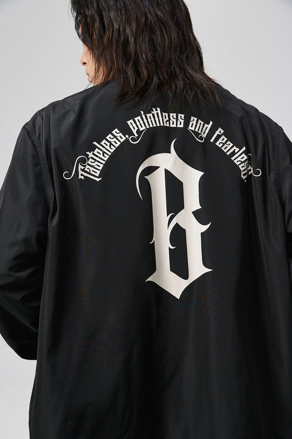 BONELESS Gothic Slogan Coach Jacket, premium urban and streetwear designers apparel on PROJECTISR.com, BONELESS