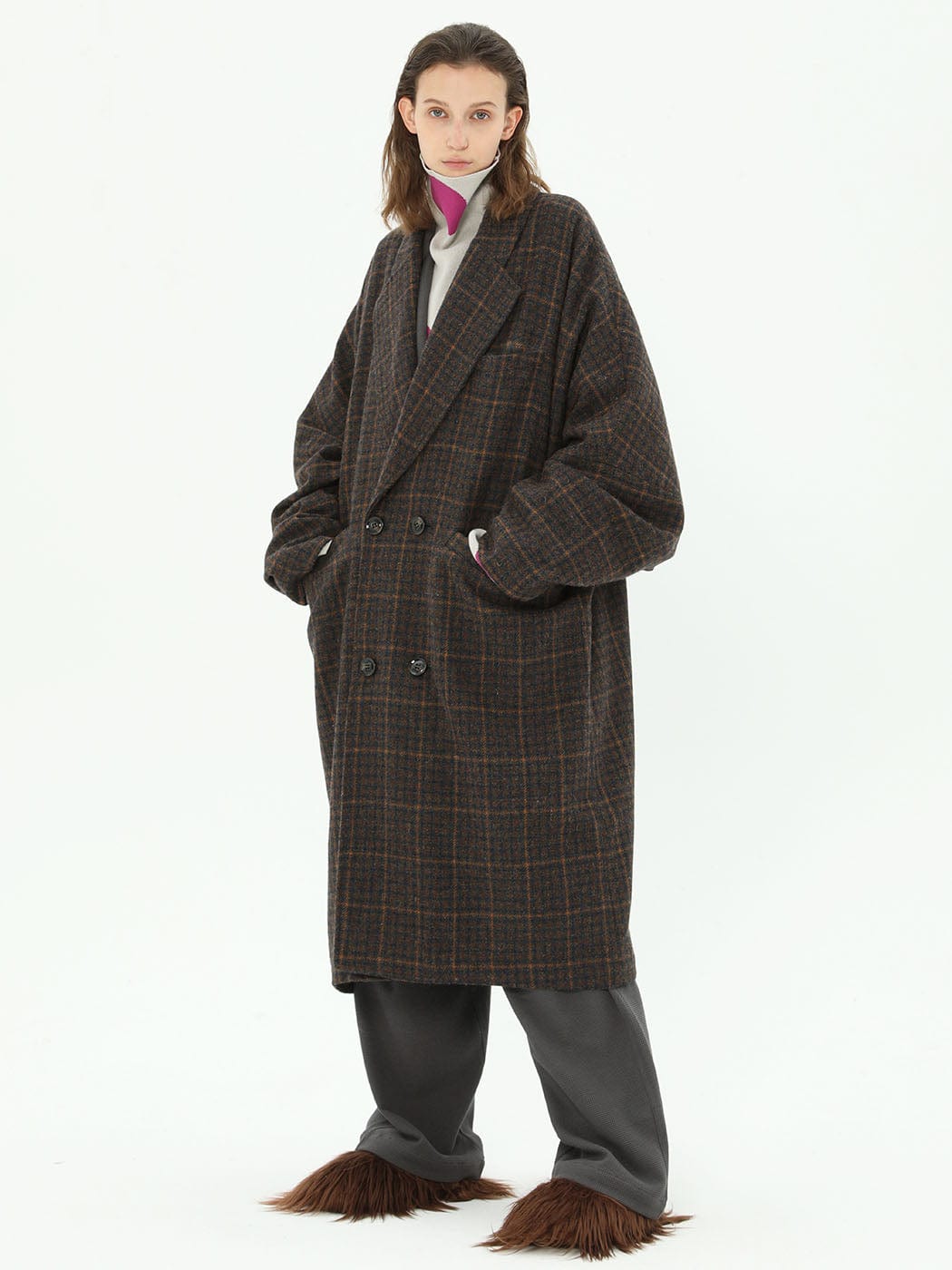 MIICHOUS Plaid Wool Oversized Coat, premium urban and streetwear designers apparel on PROJECTISR.com, Miichous