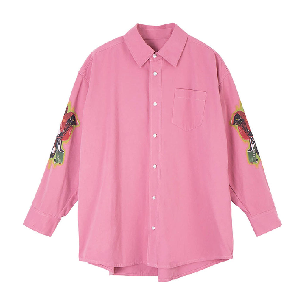 LEONSENSE Motorcycle Shirt Pink, premium urban and streetwear designers apparel on PROJECTISR.com, LEONSENSE