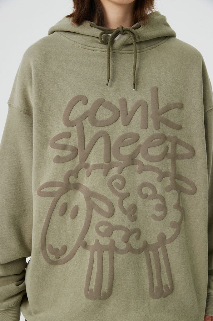 Conklab Coco Sheep Puff Print Hoodie, premium urban and streetwear designers apparel on PROJECTISR.com, Conklab