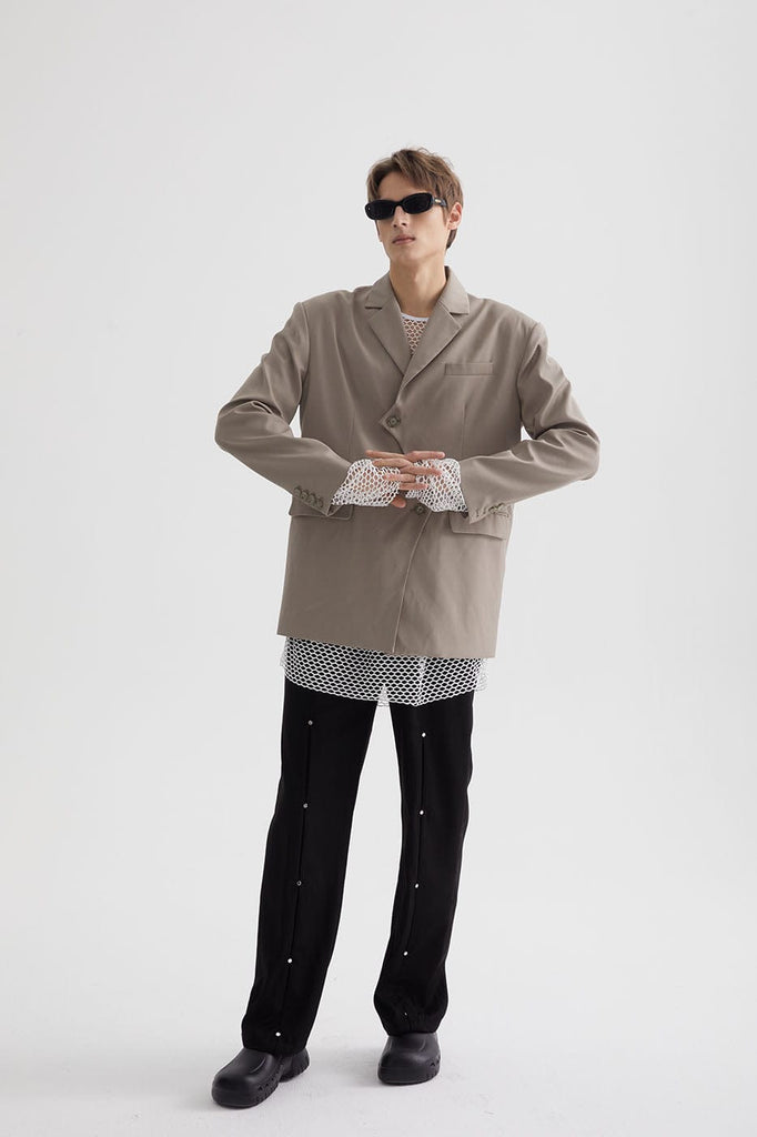 LEONSENSE Asymmetrical Twist Padded Coat, premium urban and streetwear designers apparel on PROJECTISR.com, LEONSENSE