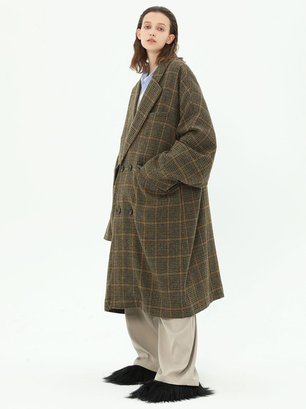MIICHOUS Plaid Wool Oversized Coat, premium urban and streetwear designers apparel on PROJECTISR.com, Miichous