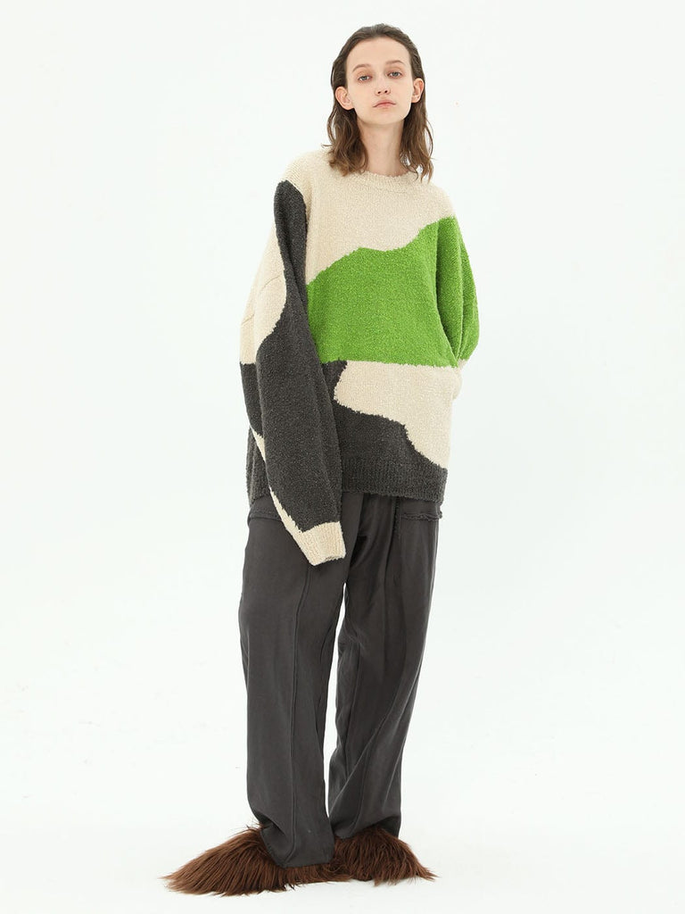 MIICHOUS Color Blocks Oversized Sweater, premium urban and streetwear designers apparel on PROJECTISR.com, Miichous
