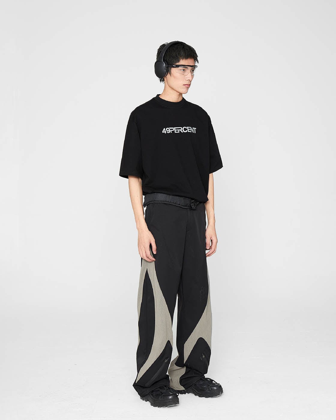 49PERCENT The X Spliced Zipper Pants, premium urban and streetwear designers apparel on PROJECTISR.com, 49PERCENT