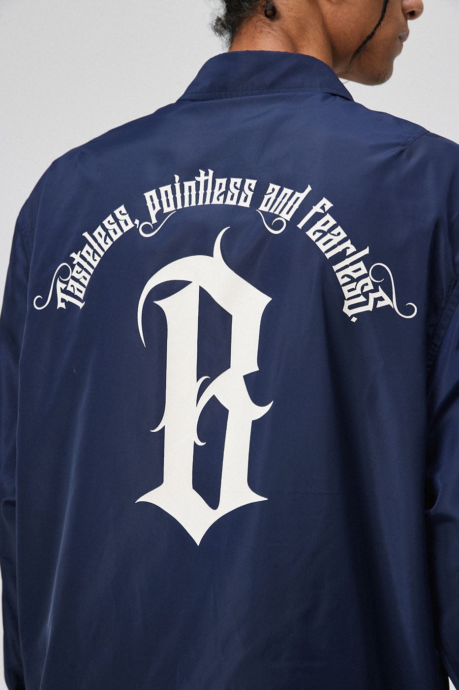 BONELESS Gothic Slogan Coach Jacket, premium urban and streetwear designers apparel on PROJECTISR.com, BONELESS