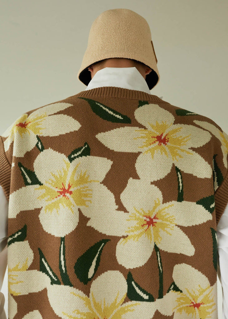 LEONSENSE Floral Knitted Vest, premium urban and streetwear designers apparel on PROJECTISR.com, LEONSENSE