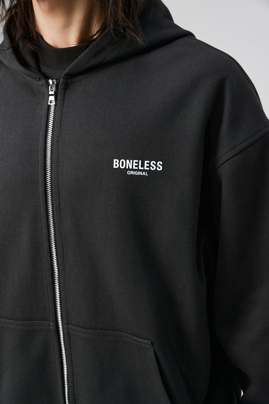 BONELESS Original Series LOGO Zip-Up Hoodie, premium urban and streetwear designers apparel on PROJECTISR.com, BONELESS