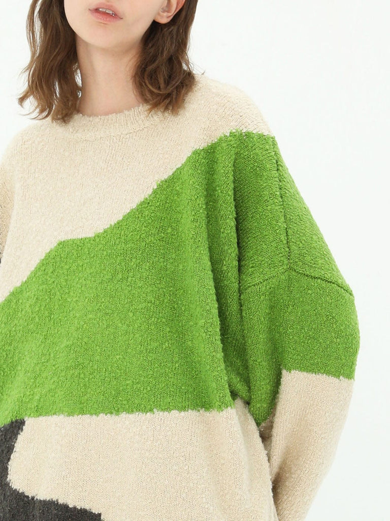 MIICHOUS Color Blocks Oversized Sweater, premium urban and streetwear designers apparel on PROJECTISR.com, Miichous