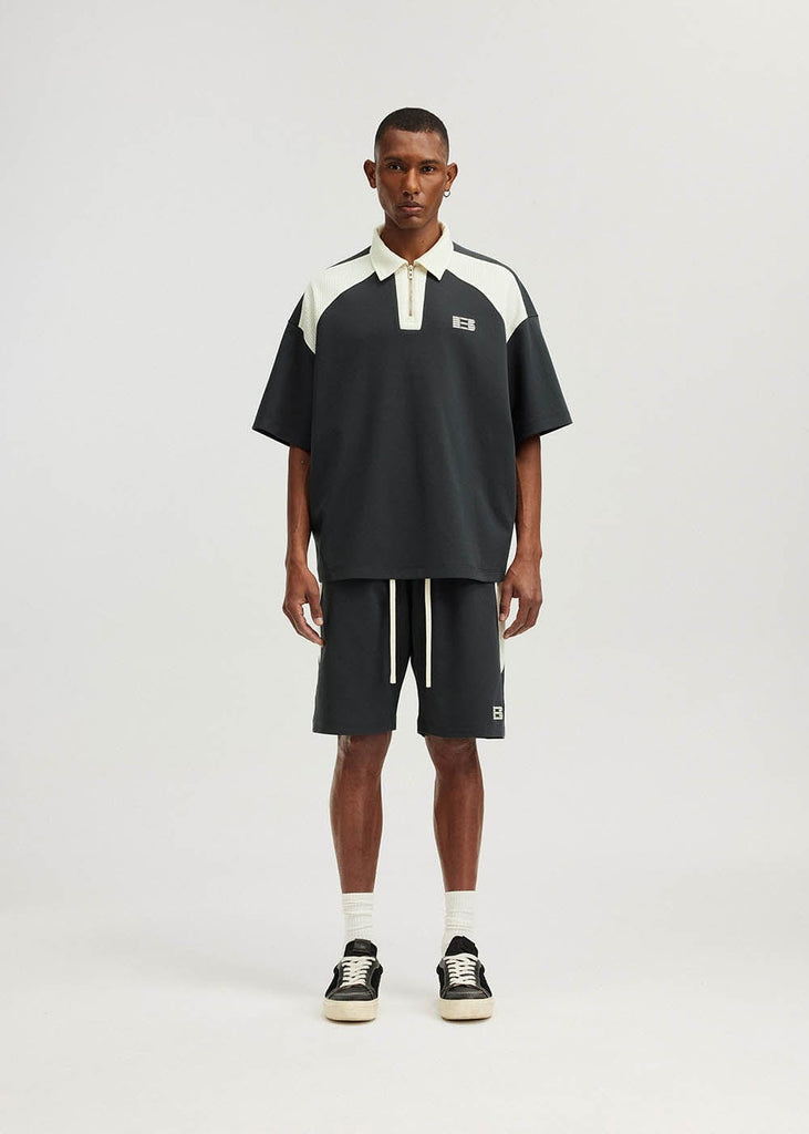 BONELESS Spliced Raglan Retro Polo Shirt, premium urban and streetwear designers apparel on PROJECTISR.com, BONELESS