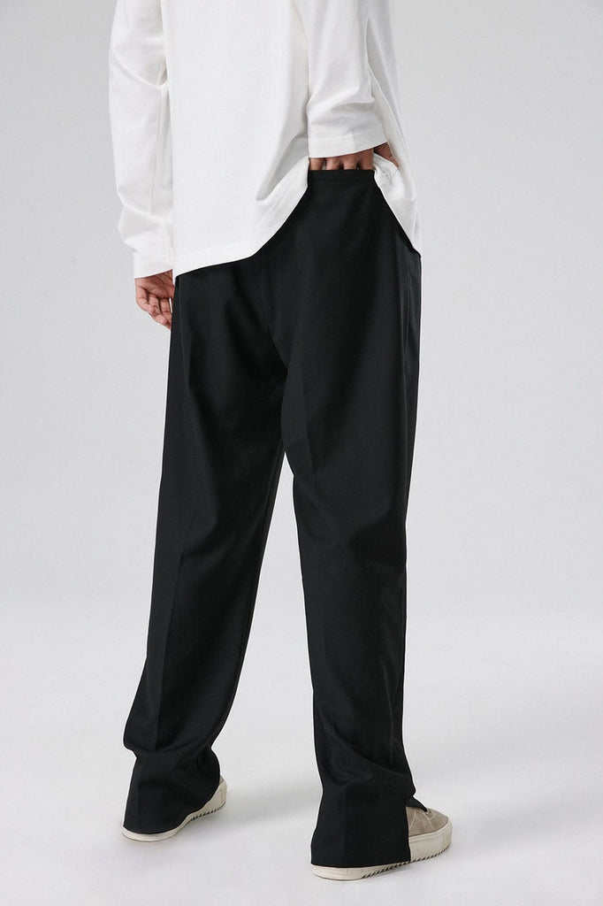 BONELESS Black Creased Trousers, premium urban and streetwear designers apparel on PROJECTISR.com, BONELESS