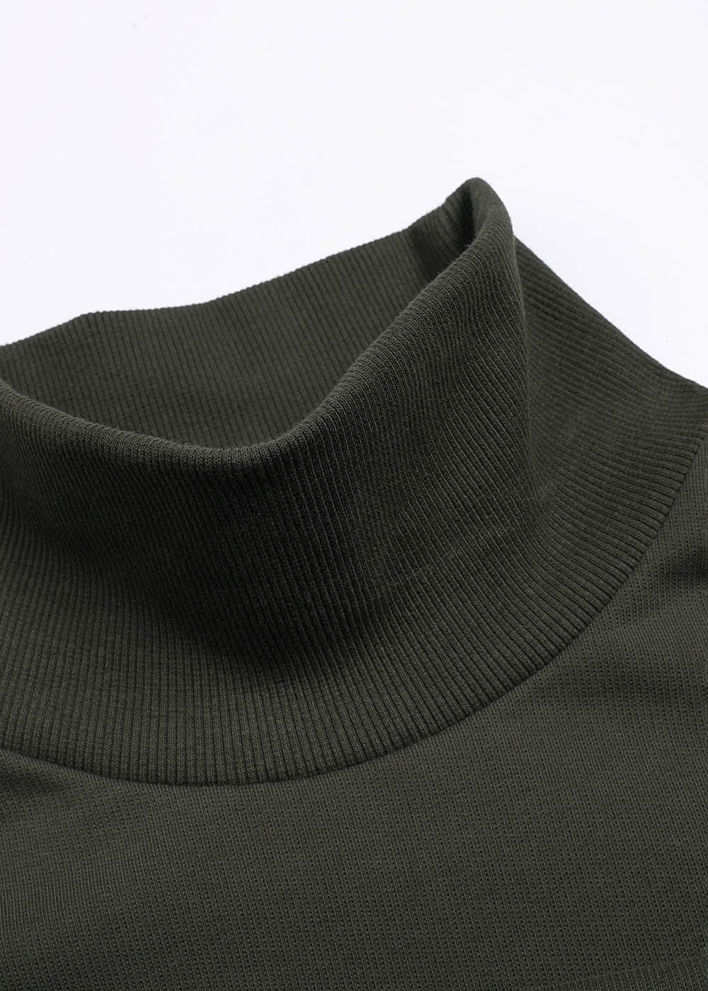 49PERCENT Funnel Neck Modern Spliced Sweatshirt Army Green, premium urban and streetwear designers apparel on PROJECTISR.com, 49PERCENT