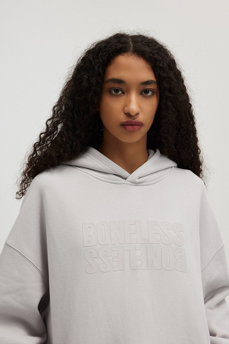 BONELESS Reversed LOGO Heavyweight Hoodie, premium urban and streetwear designers apparel on PROJECTISR.com, BONELESS