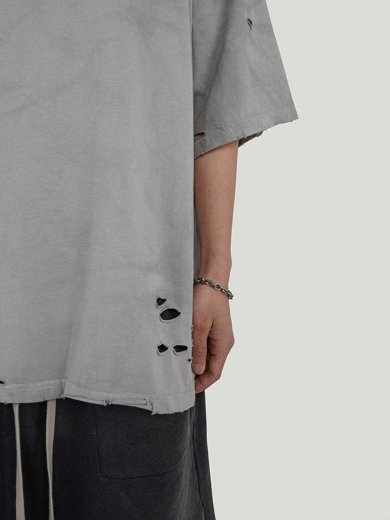 UNDERWATER Tie-Dye Ripped T-shirt Concrete Grey, premium urban and streetwear designers apparel on PROJECTISR.com, UNDERWATER