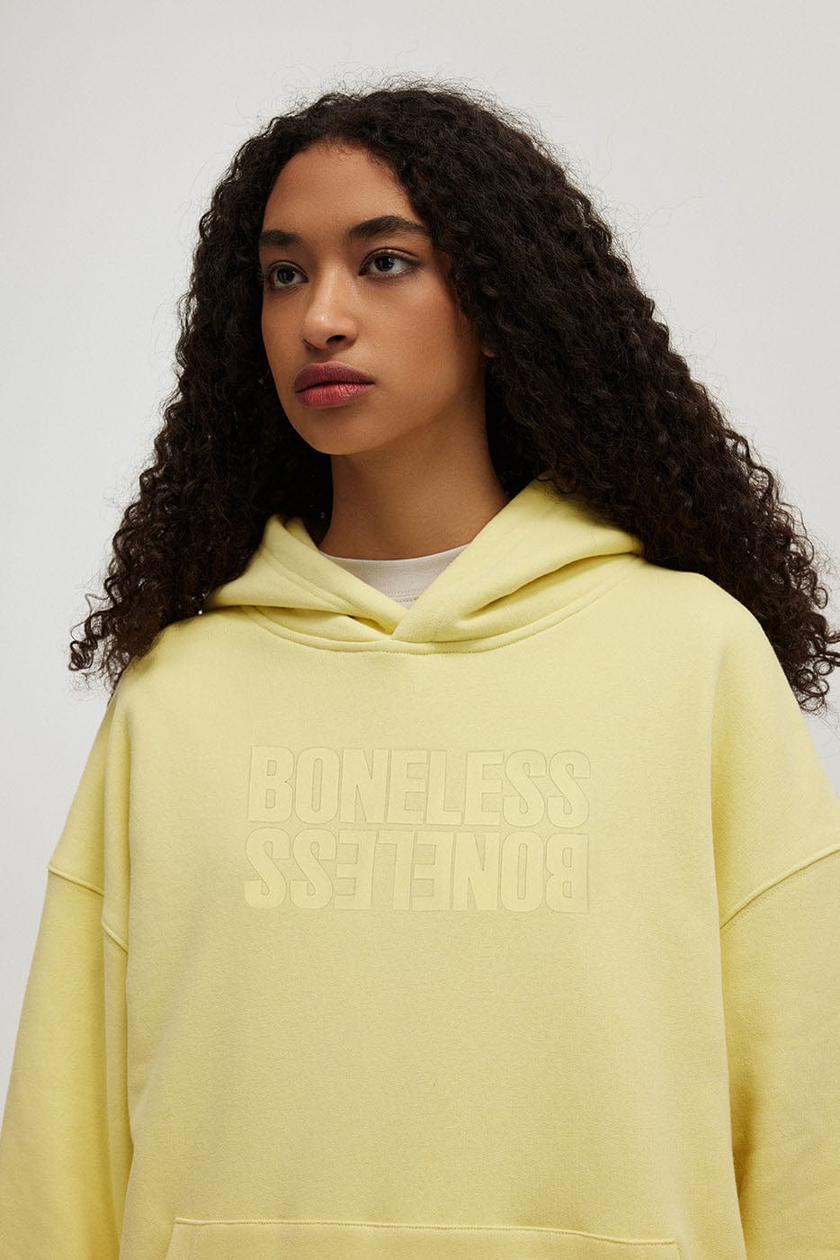 BONELESS Reversed LOGO Heavyweight Hoodie, premium urban and streetwear designers apparel on PROJECTISR.com, BONELESS