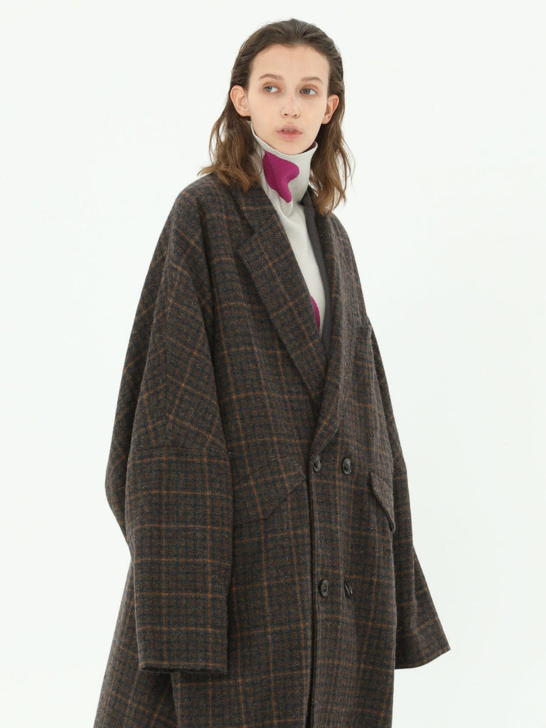 MIICHOUS Plaid Wool Oversized Coat, premium urban and streetwear designers apparel on PROJECTISR.com, Miichous