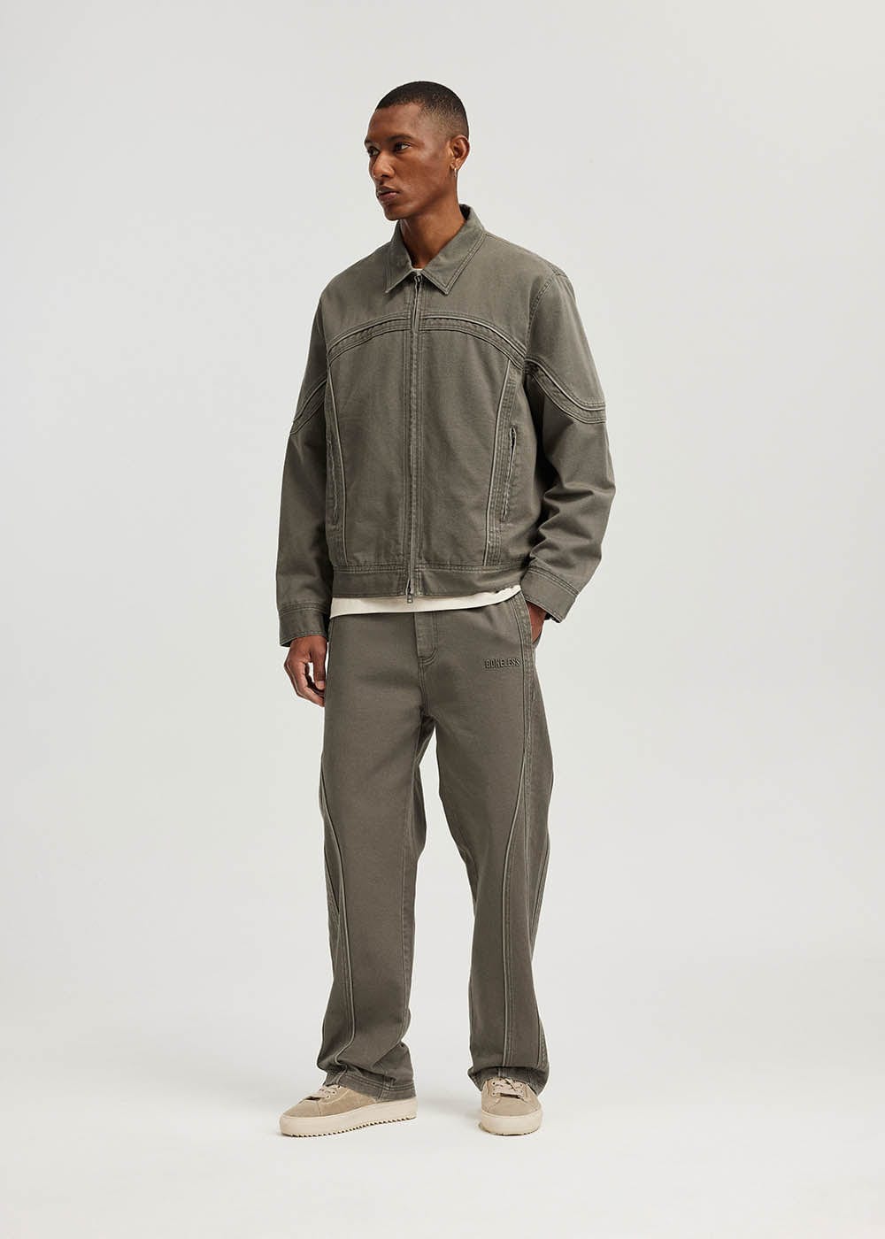 BONELESS Washed Spliced Pants, premium urban and streetwear designers apparel on PROJECTISR.com, BONELESS