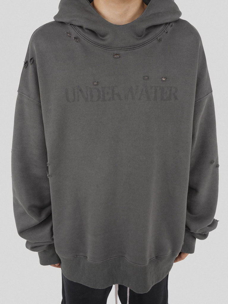 UNDERWATER LOGO Bat Hoodie Grey, premium urban and streetwear designers apparel on PROJECTISR.com, UNDERWATER