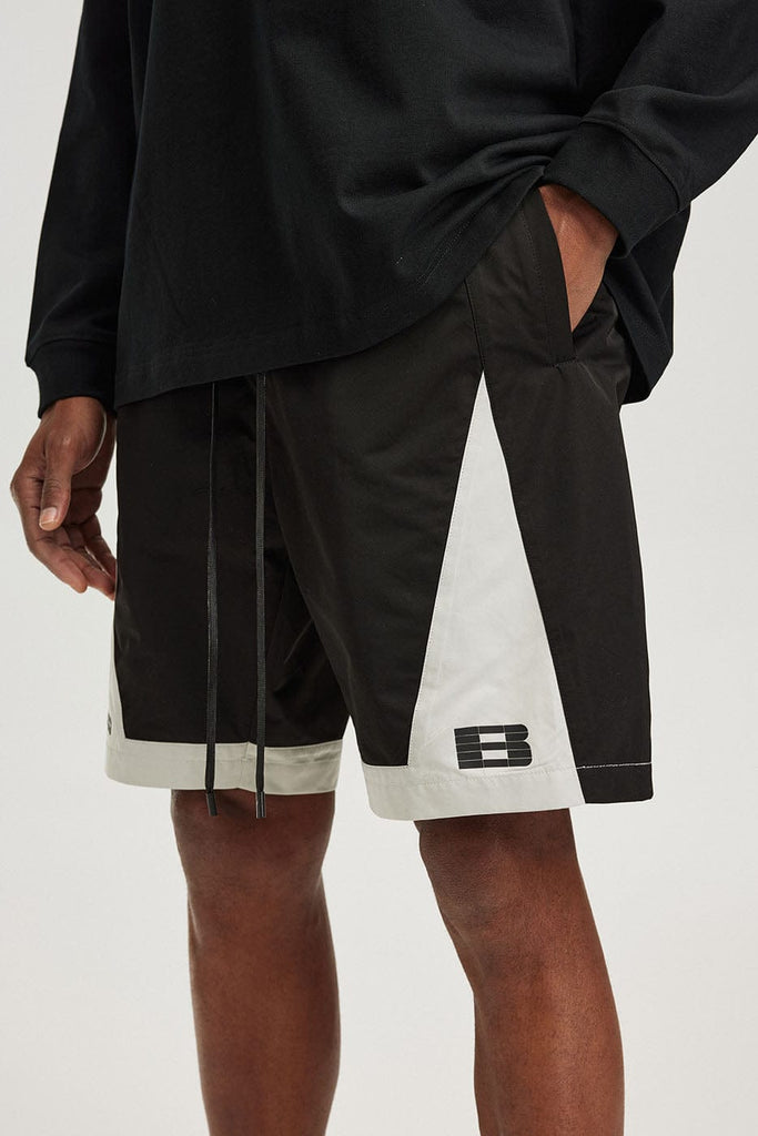 BONELESS Contrast Paneled LOGO Shorts, premium urban and streetwear designers apparel on PROJECTISR.com, BONELESS