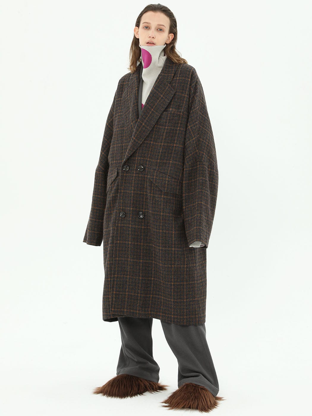 MIICHOUS Plaid Wool Oversized Coat, premium urban and streetwear designers apparel on PROJECTISR.com, Miichous