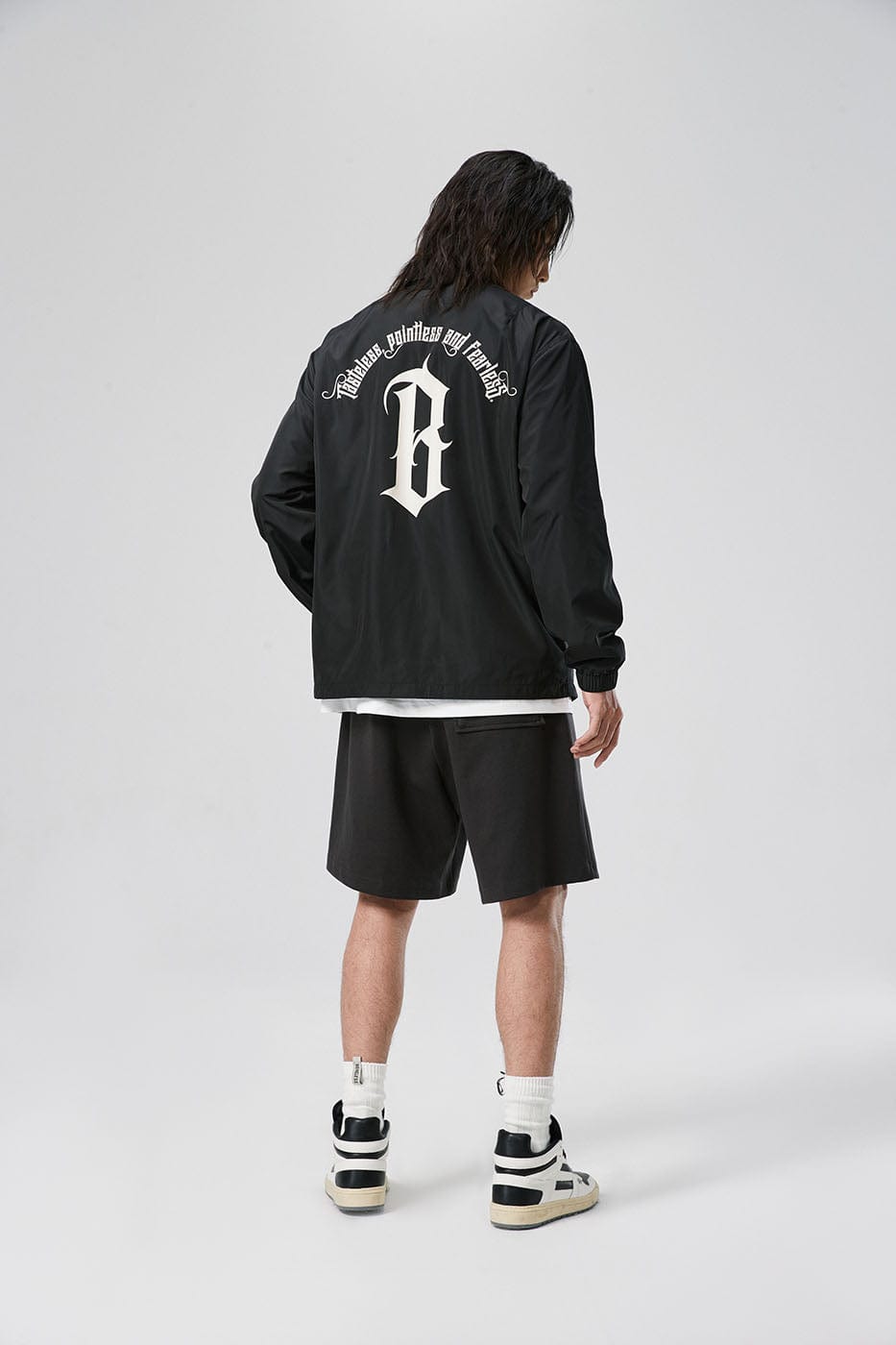 BONELESS Gothic Slogan Coach Jacket, premium urban and streetwear designers apparel on PROJECTISR.com, BONELESS