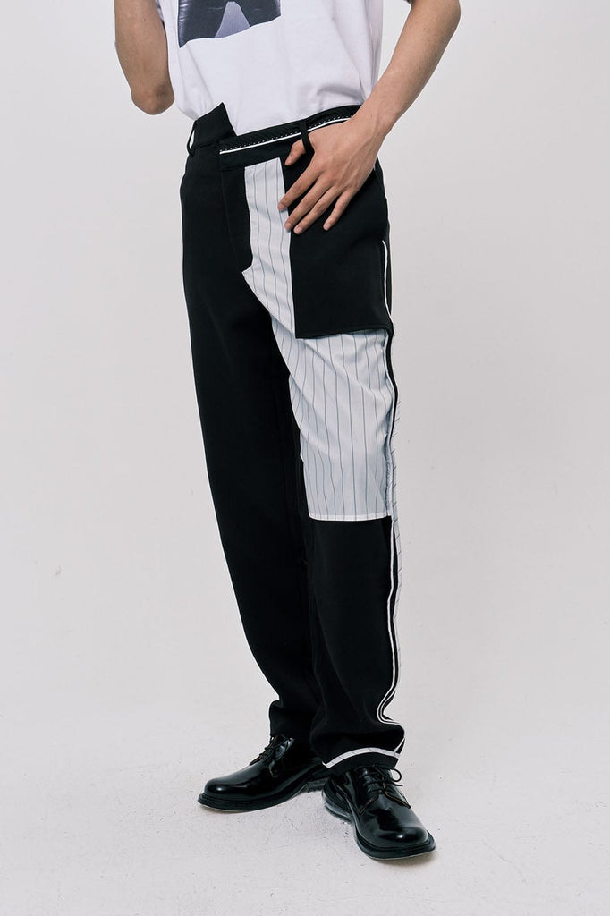 LEONSENSE Asymmetrical Deconstructed Trousers, premium urban and streetwear designers apparel on PROJECTISR.com, LEONSENSE