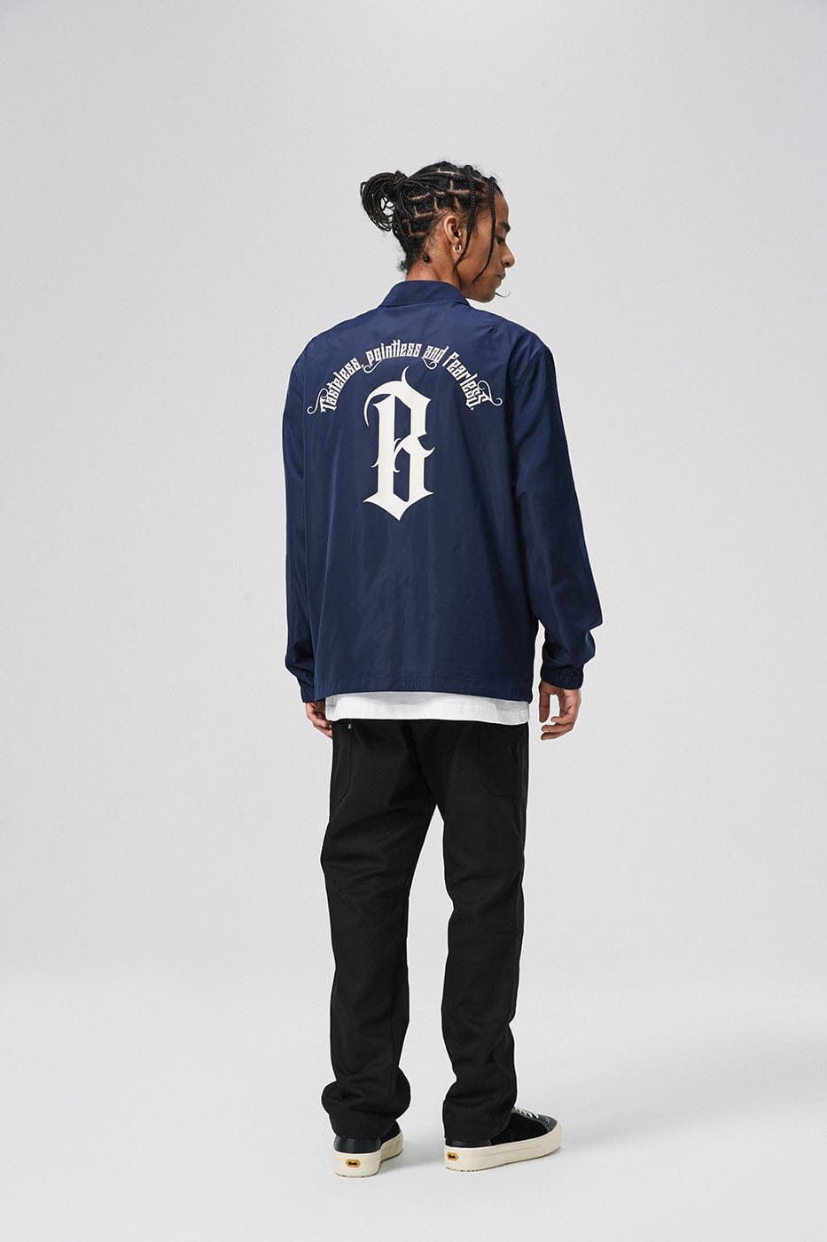 BONELESS Gothic Slogan Coach Jacket, premium urban and streetwear designers apparel on PROJECTISR.com, BONELESS