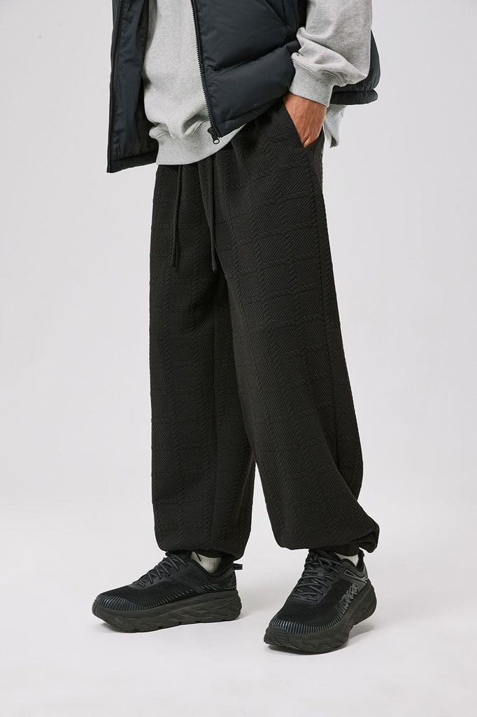 BONELESS Check Embossed Jogger Pants, premium urban and streetwear designers apparel on PROJECTISR.com, BONELESS