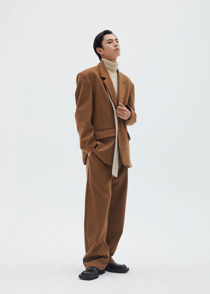 LEONSENSE Spliced Oversized Suit Jacket, premium urban and streetwear designers apparel on PROJECTISR.com, LEONSENSE