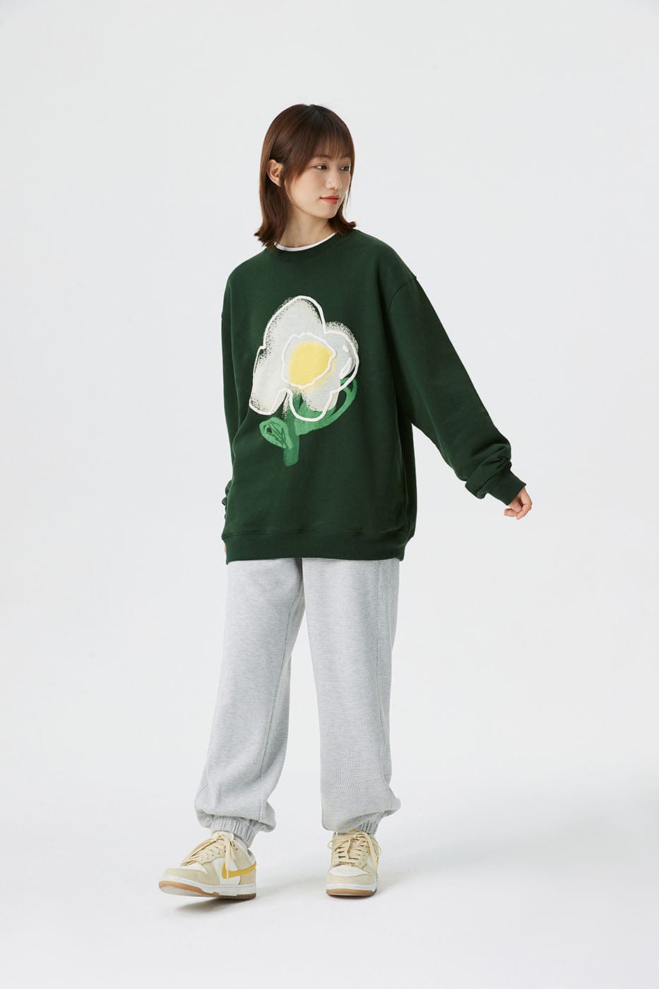 Conklab Fried Egg Flower Graphics L/S T-Shirt, premium urban and streetwear designers apparel on PROJECTISR.com, Conklab