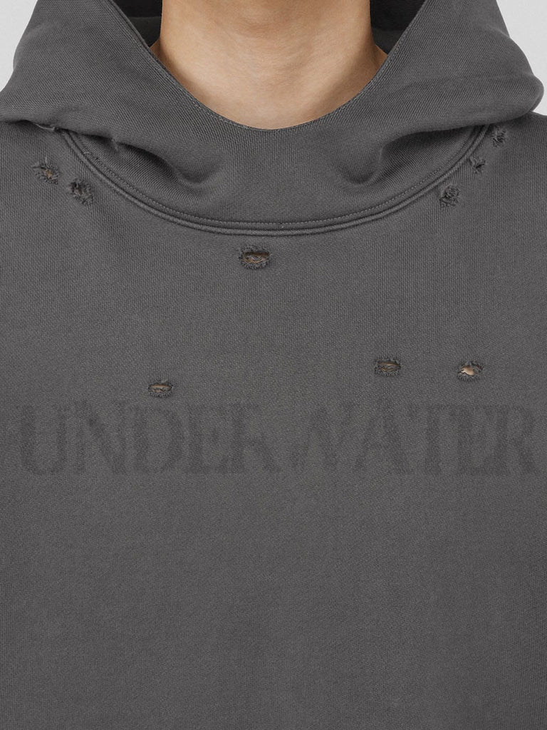 UNDERWATER LOGO Bat Hoodie Grey, premium urban and streetwear designers apparel on PROJECTISR.com, UNDERWATER