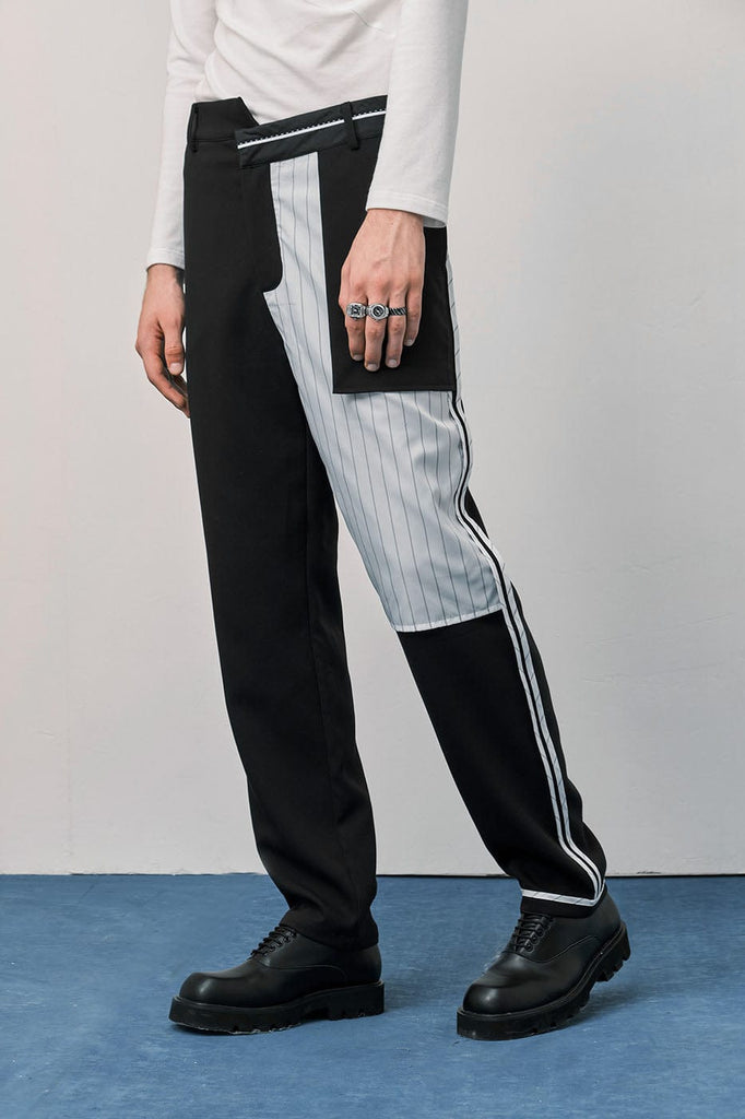 LEONSENSE Asymmetrical Deconstructed Trousers, premium urban and streetwear designers apparel on PROJECTISR.com, LEONSENSE