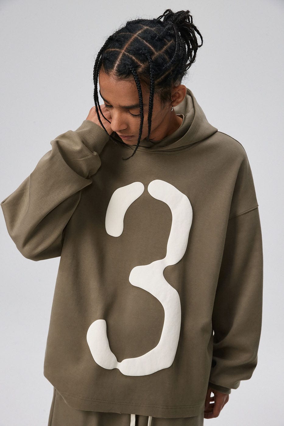 BONELESS Number 3 Puff-Print Hoodie, premium urban and streetwear designers apparel on PROJECTISR.com, BONELESS