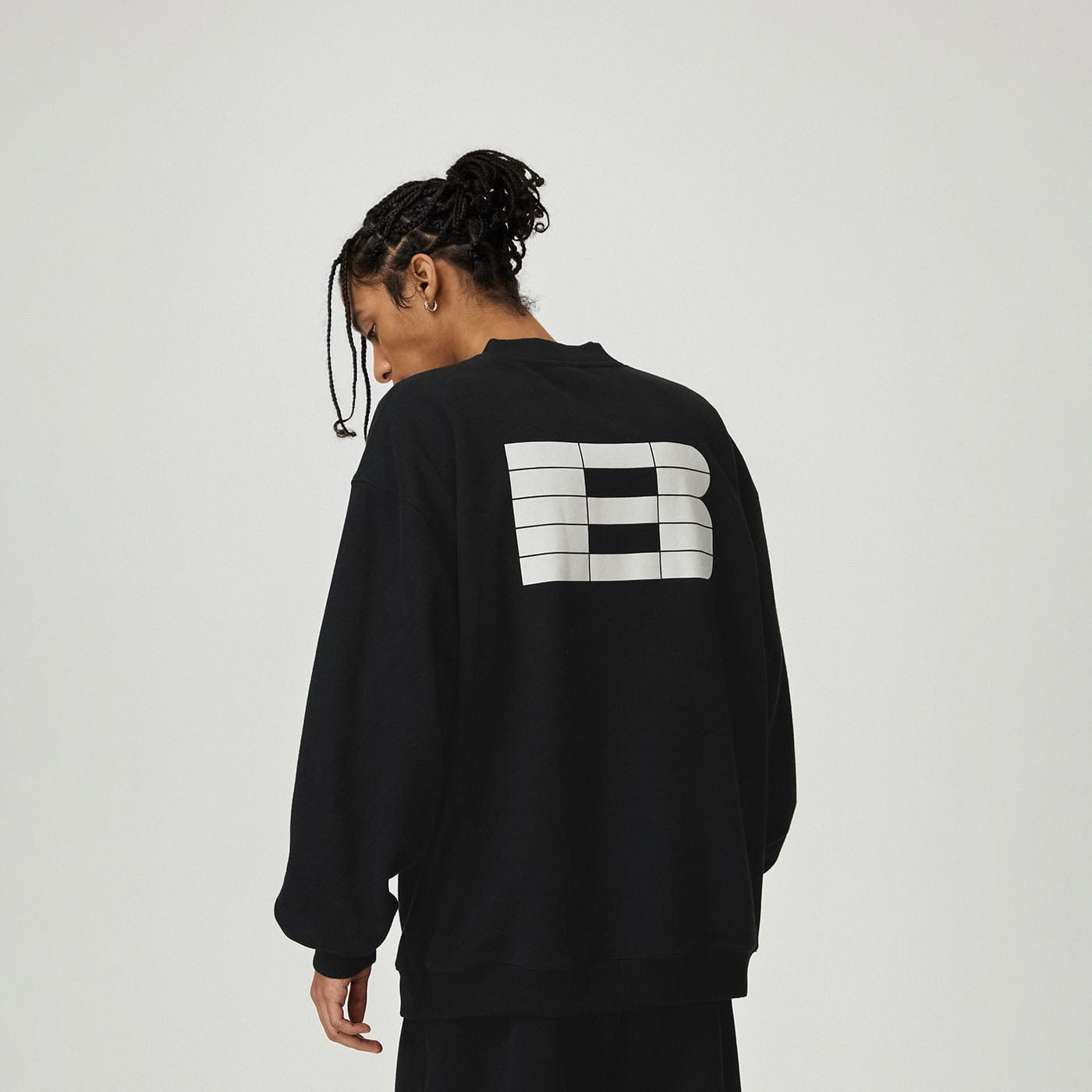 BONELESS Essential Plaid B LOGO Sweatshirt, premium urban and streetwear designers apparel on PROJECTISR.com, BONELESS