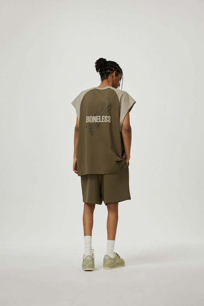 BONELESS LOGO Raglan Tank Top, premium urban and streetwear designers apparel on PROJECTISR.com, BONELESS
