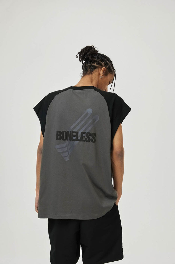 BONELESS LOGO Raglan Tank Top, premium urban and streetwear designers apparel on PROJECTISR.com, BONELESS